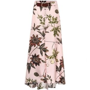 Dorothee Schumacher Powerful Flora Maxi Skirt in Rose Passiflora sz Small
